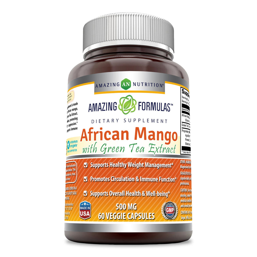 Amazing Formulas African Mango with Green Tea Extract 500 Mg 60 Veggie Capsules
