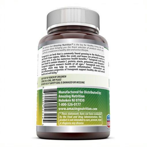 Amazing Formulas Fenugreek Seed Supplement 610 Mg 180 Veggie Capsules