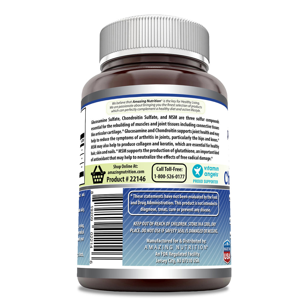 Amazing Formulas Glucosamine Chondroitin & MSM Shellfish Free 120 Caps