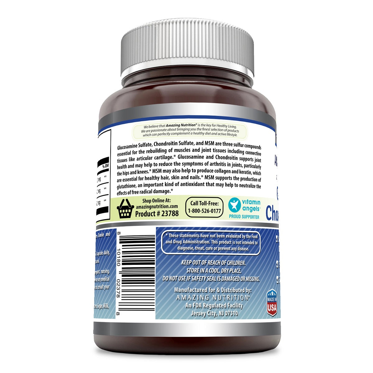 Amazing Formulas Glucosamine + Chondroitin + MSM 240 Capsules Amazing