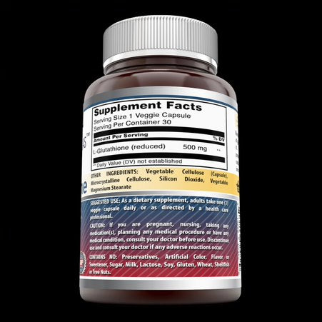 Amazing Formulas L-Glutathione 500 Mg 30 Veggie Capsules – Amazing Muscle