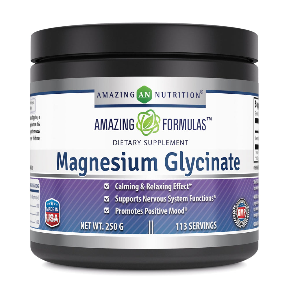 Magnesium Glycinate Powder | 250g 113srvgs