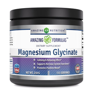 Magnesium Glycinate Powder | 250g 113srvgs