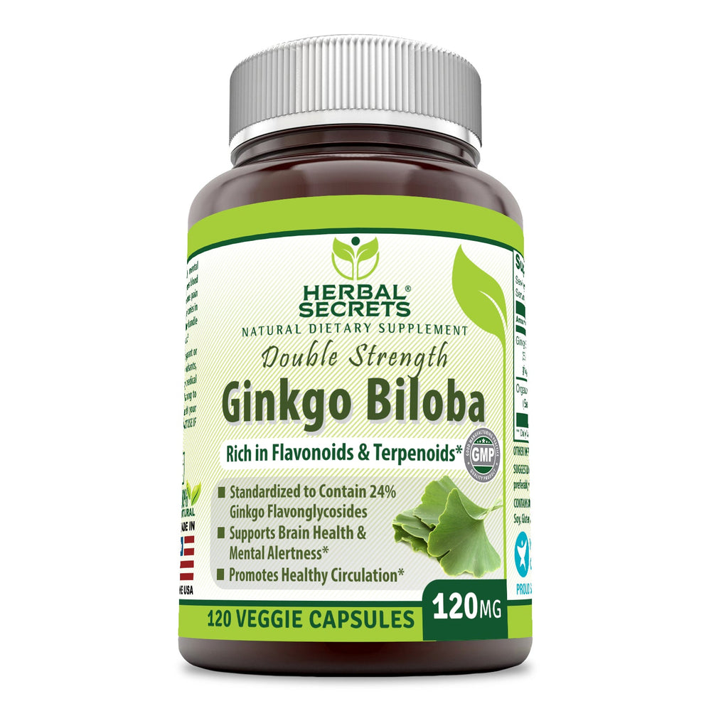 Herbal Secrets Ginkgo Biloba (Double Strength) | 120mg 120 Veggie Capsules