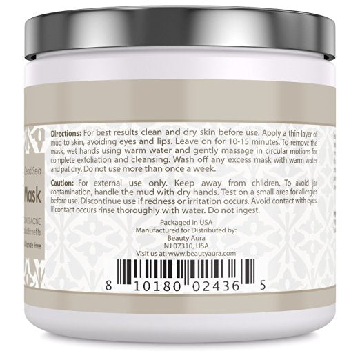 Beauty Aura Dead Sea Mud Mask 250 Grams 8.8 Fl Oz