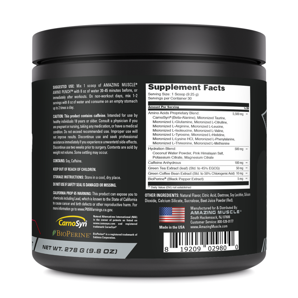 Amino Punch + Hydration Electrolyte Blend | 5500 Mg | 30 Servings