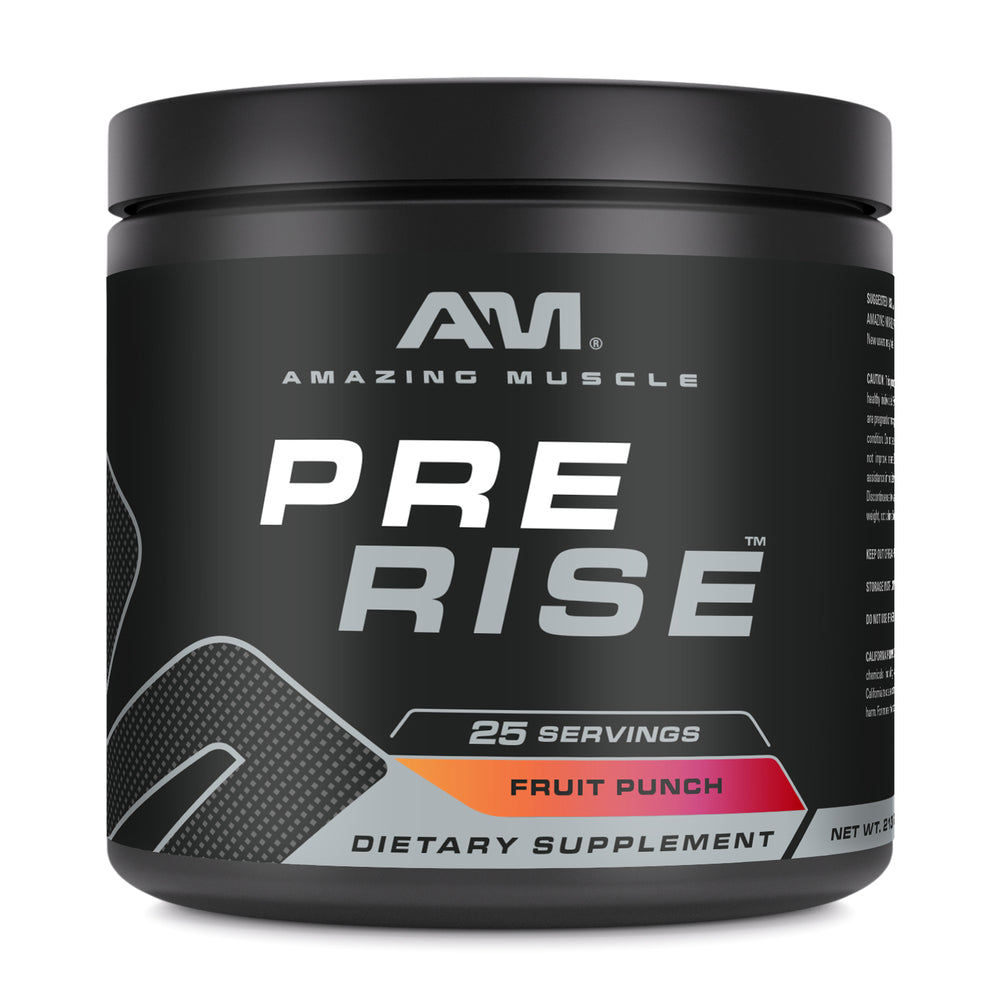Amazing Muscle Pre Rise Pre-Workout Powder with Caffeine & Beta-Alanine for Men & Women | 25 Servings