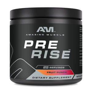 Amazing Muscle Pre Rise Pre-Workout Powder with Caffeine & Beta-Alanine for Men & Women | 25 Servings