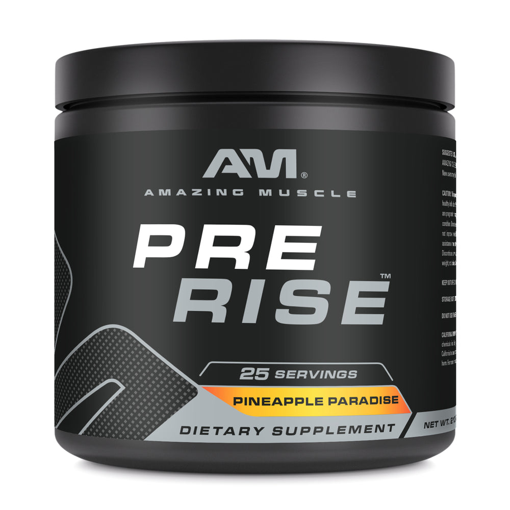 Amazing Muscle Pre Rise Pre-Workout Powder with Caffeine & Beta-Alanine for Men & Women | 25 Servings
