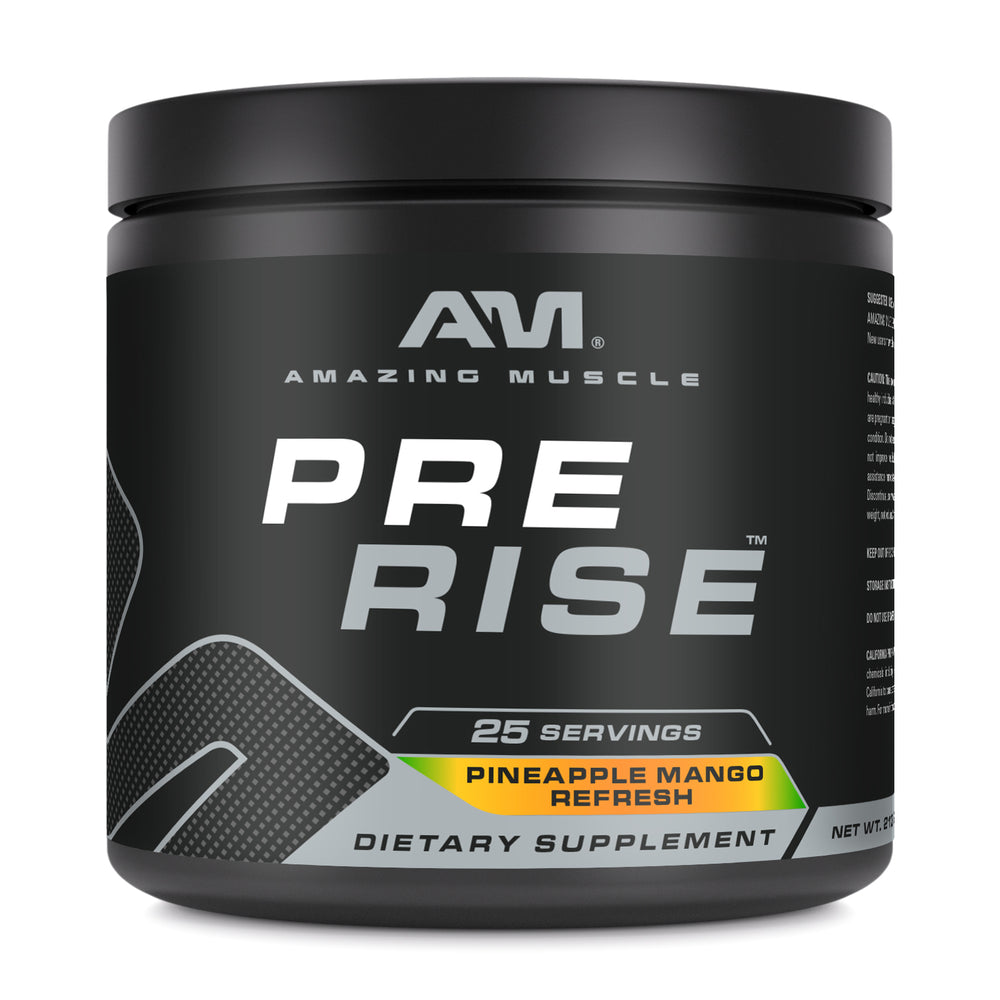 Amazing Muscle Pre Rise Pre-Workout Powder with Caffeine & Beta-Alanine for Men & Women | 25 Servings