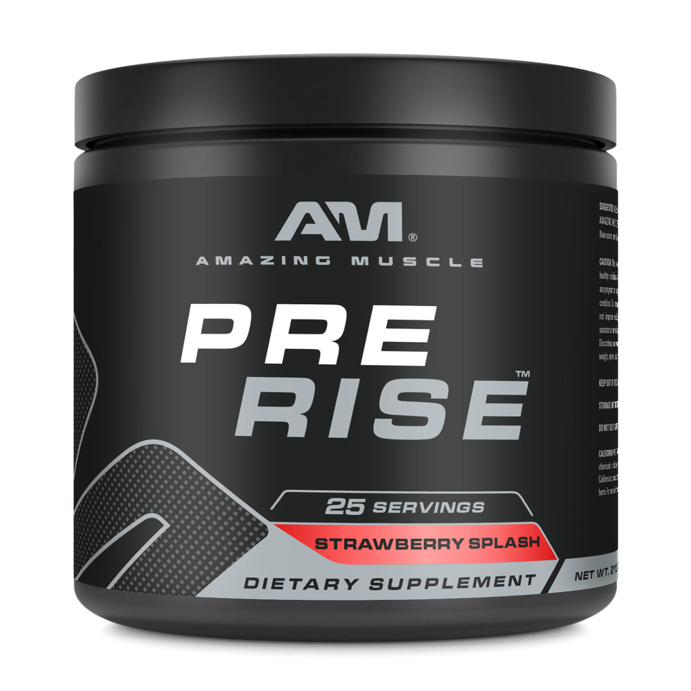 Amazing Muscle Pre Rise Pre-Workout Powder with Caffeine & Beta-Alanine for Men & Women | 25 Servings