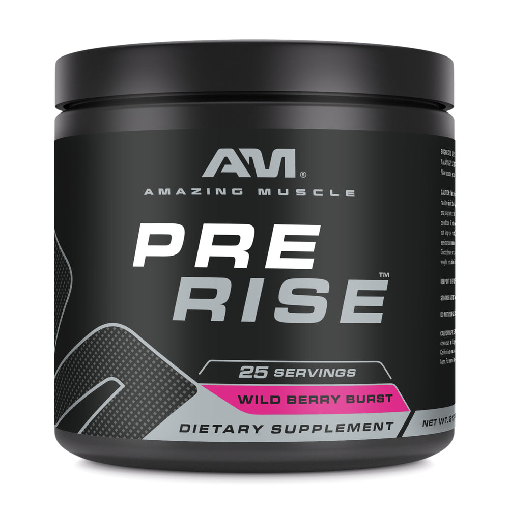 Amazing Muscle Pre Rise Pre-Workout Powder with Caffeine & Beta-Alanine for Men & Women | 25 Servings