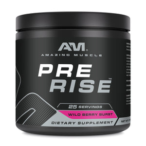 Amazing Muscle Pre Rise Pre-Workout Powder with Caffeine & Beta-Alanine for Men & Women | 25 Servings