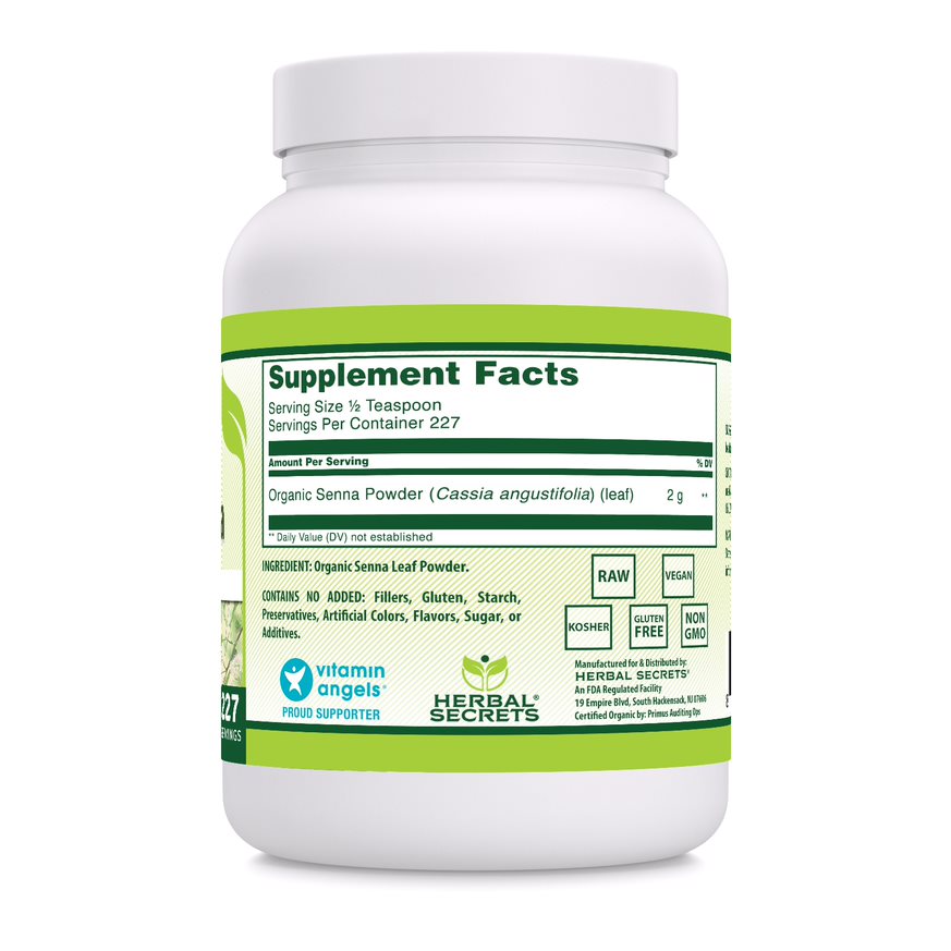 Herbal Secrets Certified Organic Senna Powder | 16 Oz