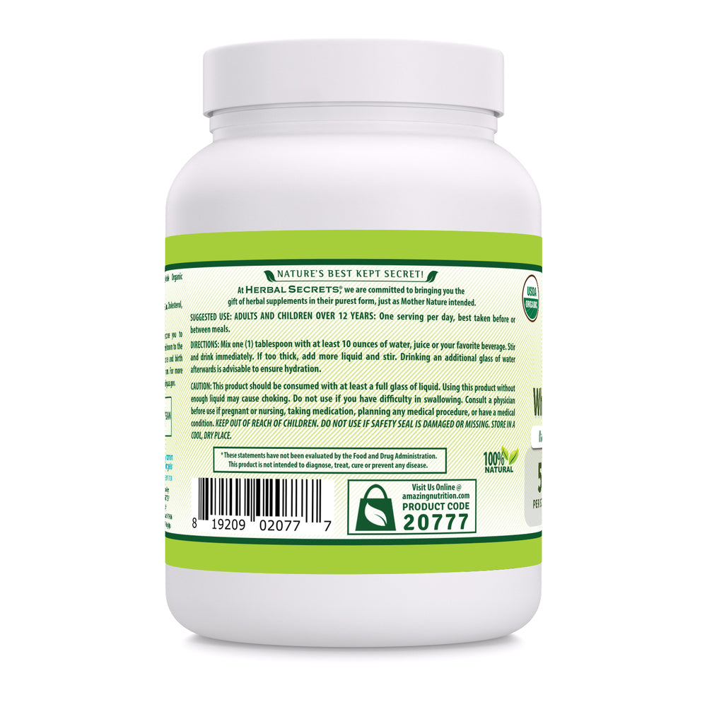 Herbal Secrets Organic Whole Psyllium Husk | 24 Oz