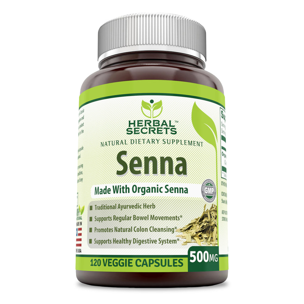 Herbal Secrets Organic Senna 500 Mg 120 Veggie Capsules