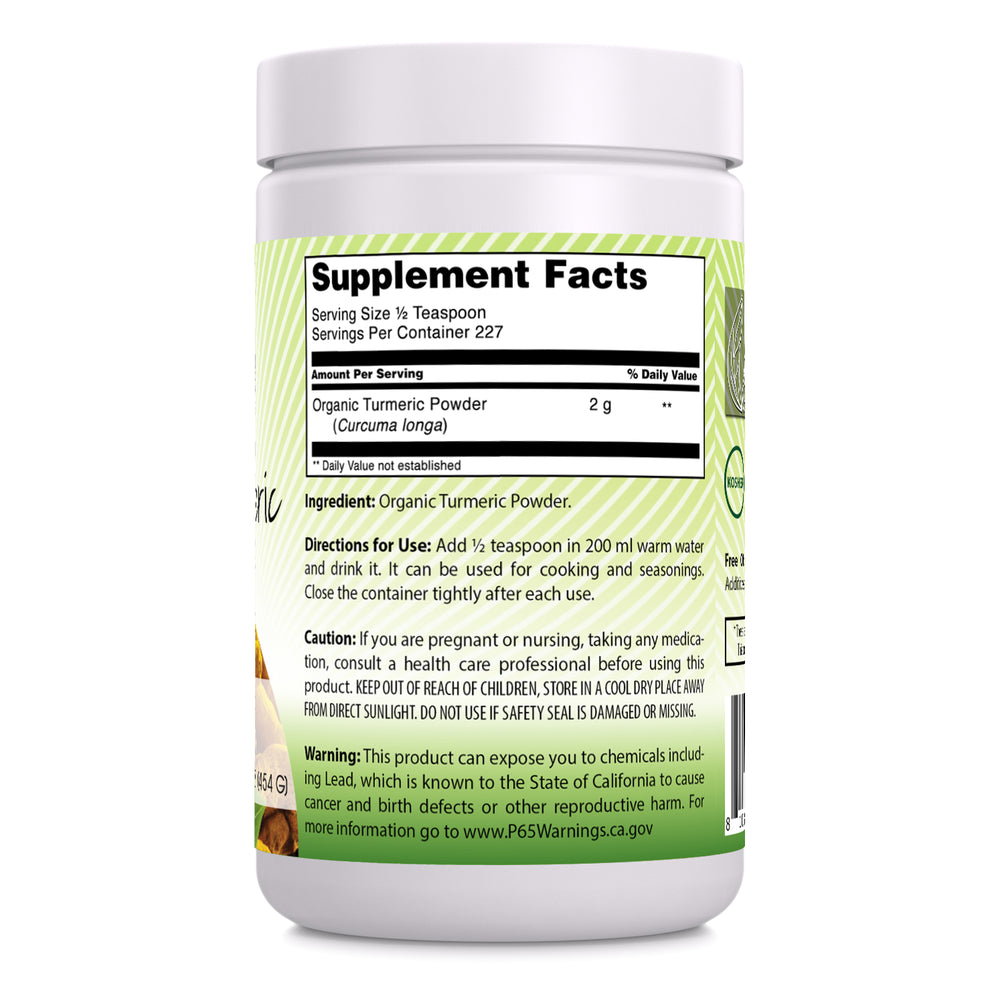 Herbal Secrets USDA Certified Organic Turmeric Powder | 16 Oz