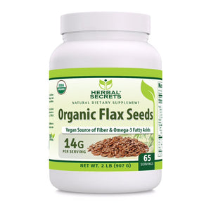Herbal Secrets USDA Certified Organic Ground Flaxseed | 2 Lbs