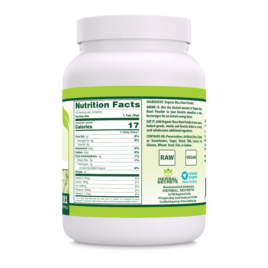 Herbal Secrets USDA Certified Organic Maca Root Powder | 32 Oz