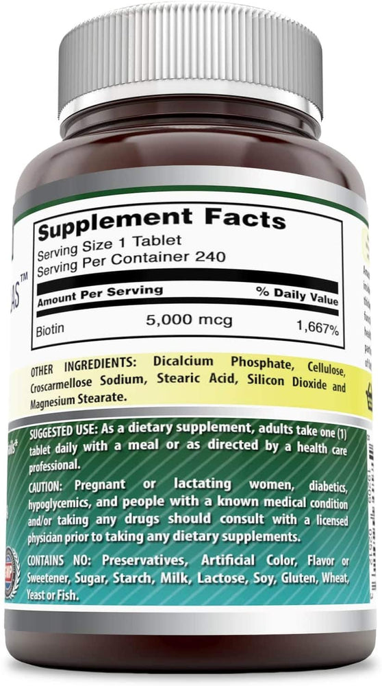 Amazing Formulas Biotin 5000 Mcg 240 Tablets