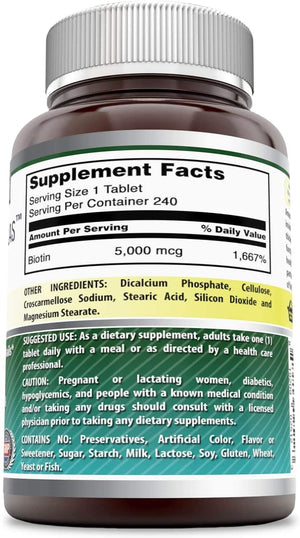 Amazing Formulas Biotin 5000 Mcg 240 Tablets