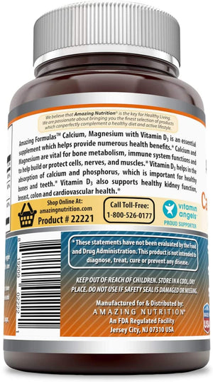 Amazing Formulas Calcium Magnesium With Vitamin D3 240 Veggie Capsules