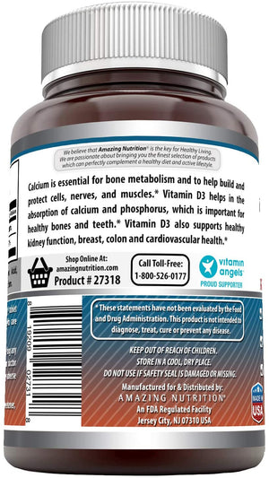 Amazing Formulas Calcium with Vitamins D3 250 Tablets