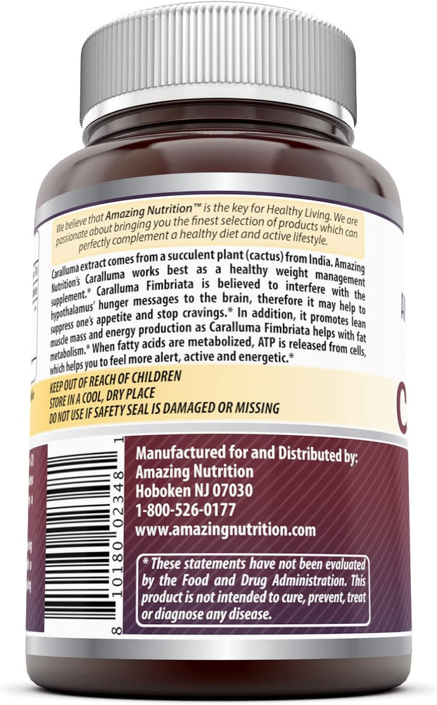 Amazing Formulas Caralluma Fimbriata 800 Mg 60 Veggie Capsules