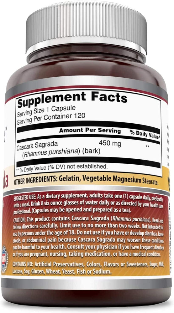 Amazing Formulas Cascara Sagrada 450 Mg 120 Capsules