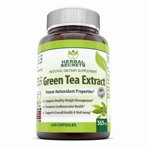 Herbal Secrets Green Tea Extract - 315 Mg, 120 Capsules - Amazing Nutrition