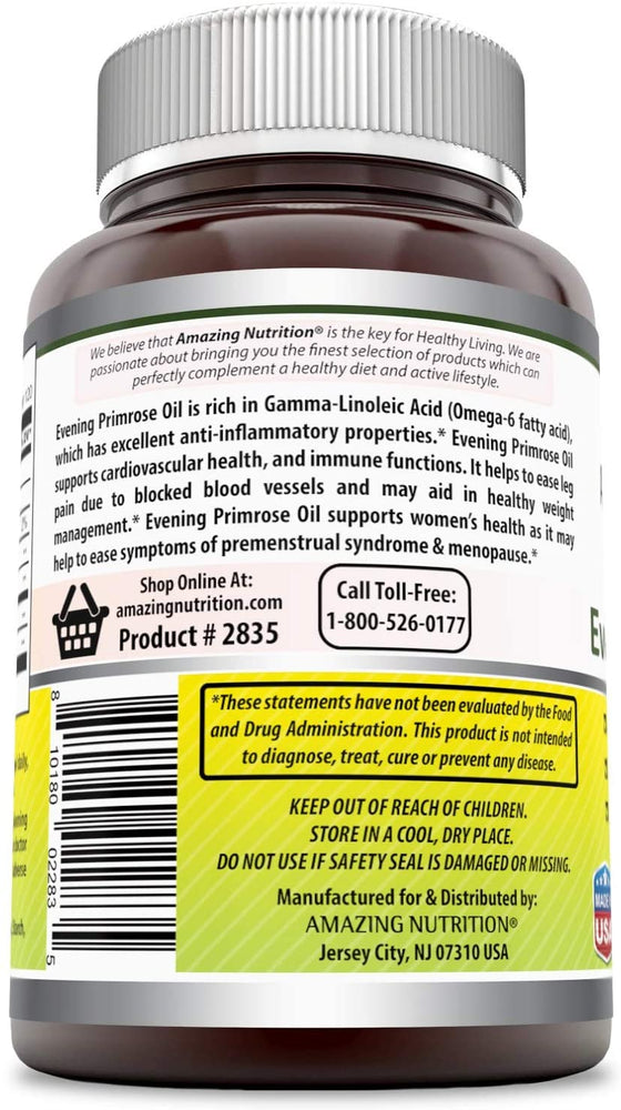 Amazing Formulas Evening Primrose Oil Dietary Supplement 1300 Mg 120 Softgel