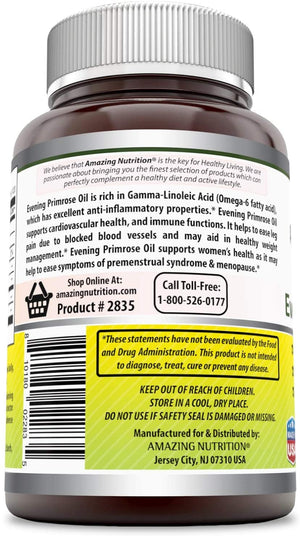 Amazing Formulas Evening Primrose Oil Dietary Supplement 1300 Mg 120 Softgel