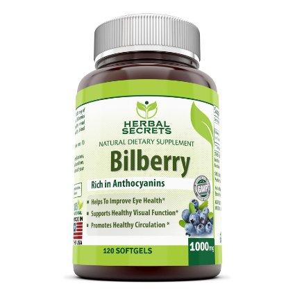 
                
                    Load image into Gallery viewer, Herbal Secrets Bilberry Fruits - 1000Mg, 120 Softgels - Amazing Nutrition
                
            