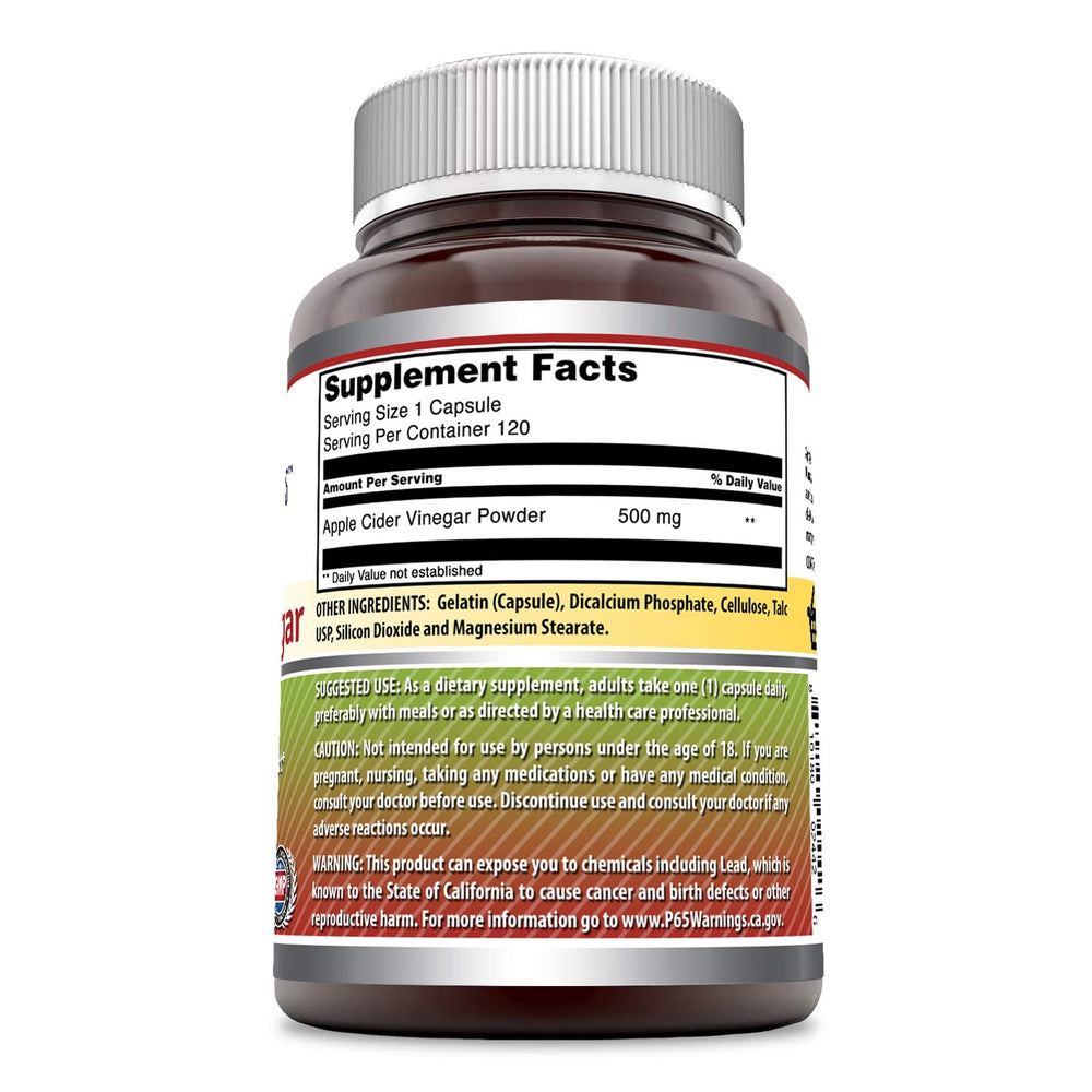 Amazing Formulas Apple Cider Vinegar 500 Mg 120 Capsules