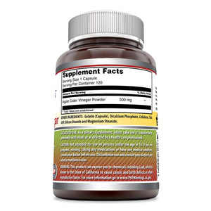 Amazing Formulas Apple Cider Vinegar 500 Mg 120 Capsules