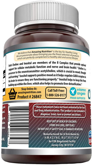 Amazing Formulas Choline Inositol 500 Mg 100 Capsules