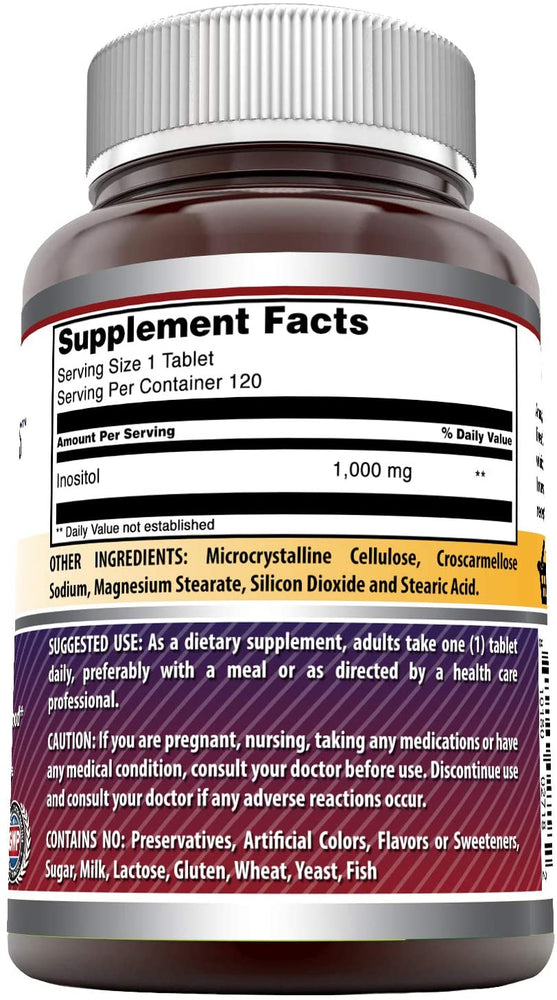 Amazing Formulas Inositol 1000 Mg 120 Tablets