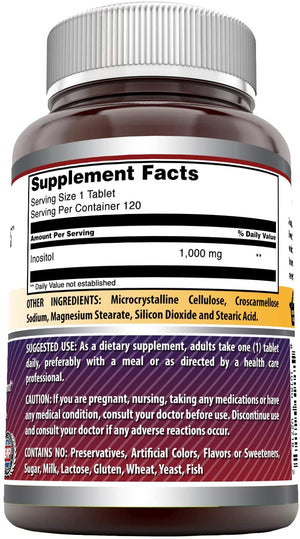 Amazing Formulas Inositol 1000 Mg 120 Tablets