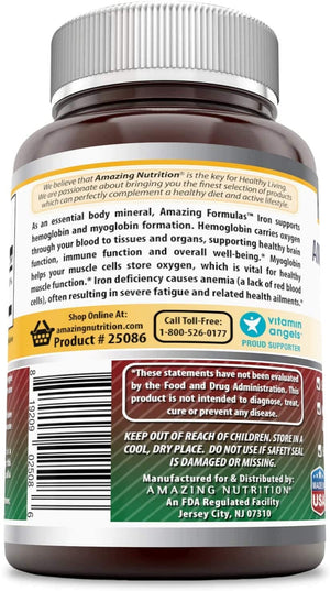 Amazing Formulas Iron as Iron Bisglycinate 25 Mg 90 Veggie Capsules