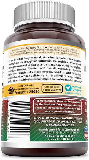 
                
                    Load image into Gallery viewer, Amazing Formulas Iron as Iron Bisglycinate 25 Mg 90 Veggie Capsules
                
            