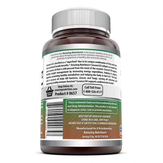 Amazing Formulas Coconut Oil 1000 Mg 180 Softgels