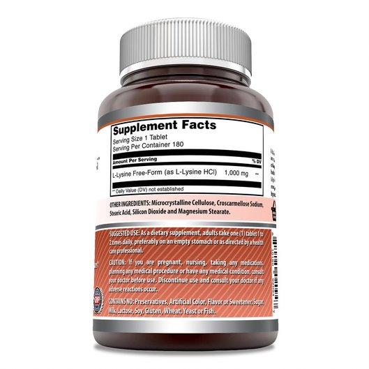 
                
                    Load image into Gallery viewer, Amazing Formulas L-Lysine - 1000mg 180 Vegetarian Tablets
                
            