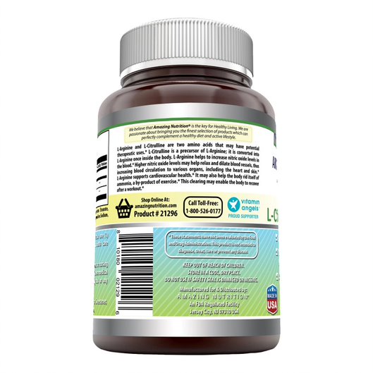 Amazing Formulas L-Arginine/L-Citrulline Complex 1000 Mg 240 Tablets
