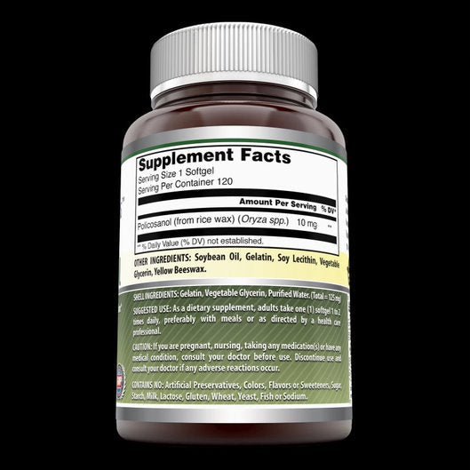 Amazing Formulas Policosanol 10 Mg 120 Softgels