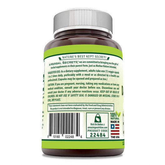 Herbal Secrets Dandelion Root | 520mg 120 Veggie Capsules