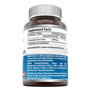 Amazing Formulas L-Tryptophan Dietary Supplement 1000 mg 60 Tablets