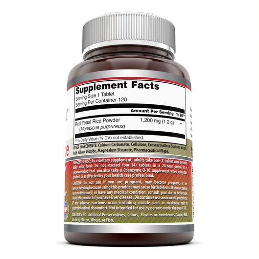 Amazing Formulas Red Yeast Rice Dietary Supplement - 1200mg 120 Tablets