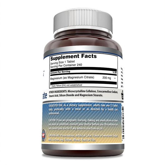 Amazing Formulas Magnesium Citrate 200 Mg 240 Tablets