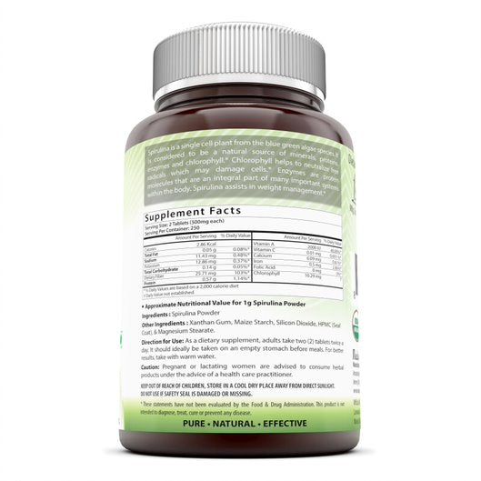 Amazing India Spirulina | 500mg 250srvgs