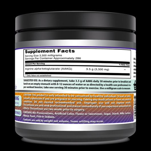Amazing Formula(1 kg) Powder 2.2 Lbs Arginine Alpha Ketoglutarate (AAKG) Dietary Supplement (Approx. 200 Servings.)